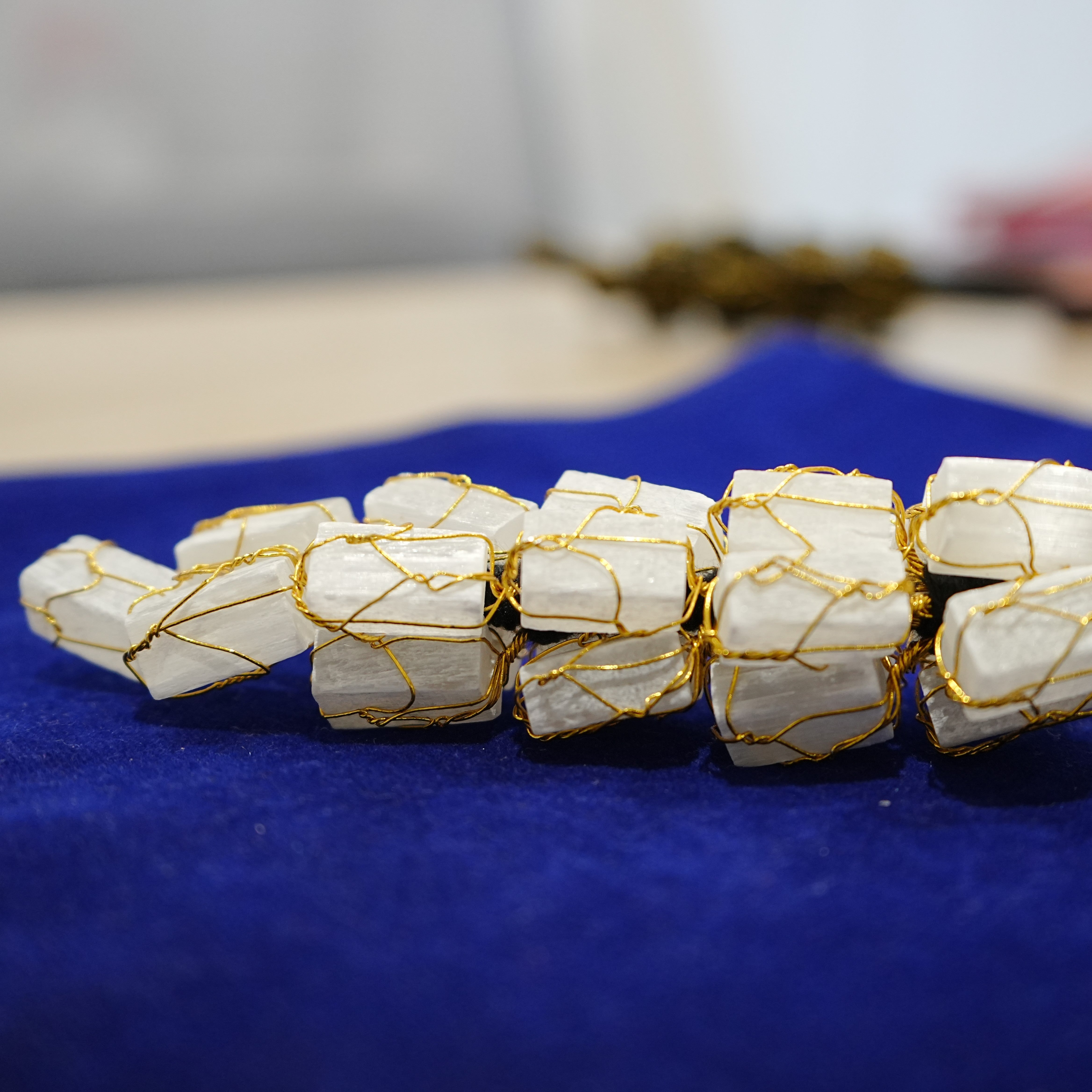 Natural Selenite Crystal Door Hanging – Handcrafted Energy Cleansing Home Decor