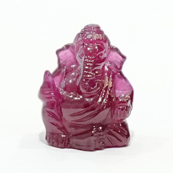 Natural Ruby Ganesh Idol – Handcrafted Gemstone Lord Ganesha Sculpture