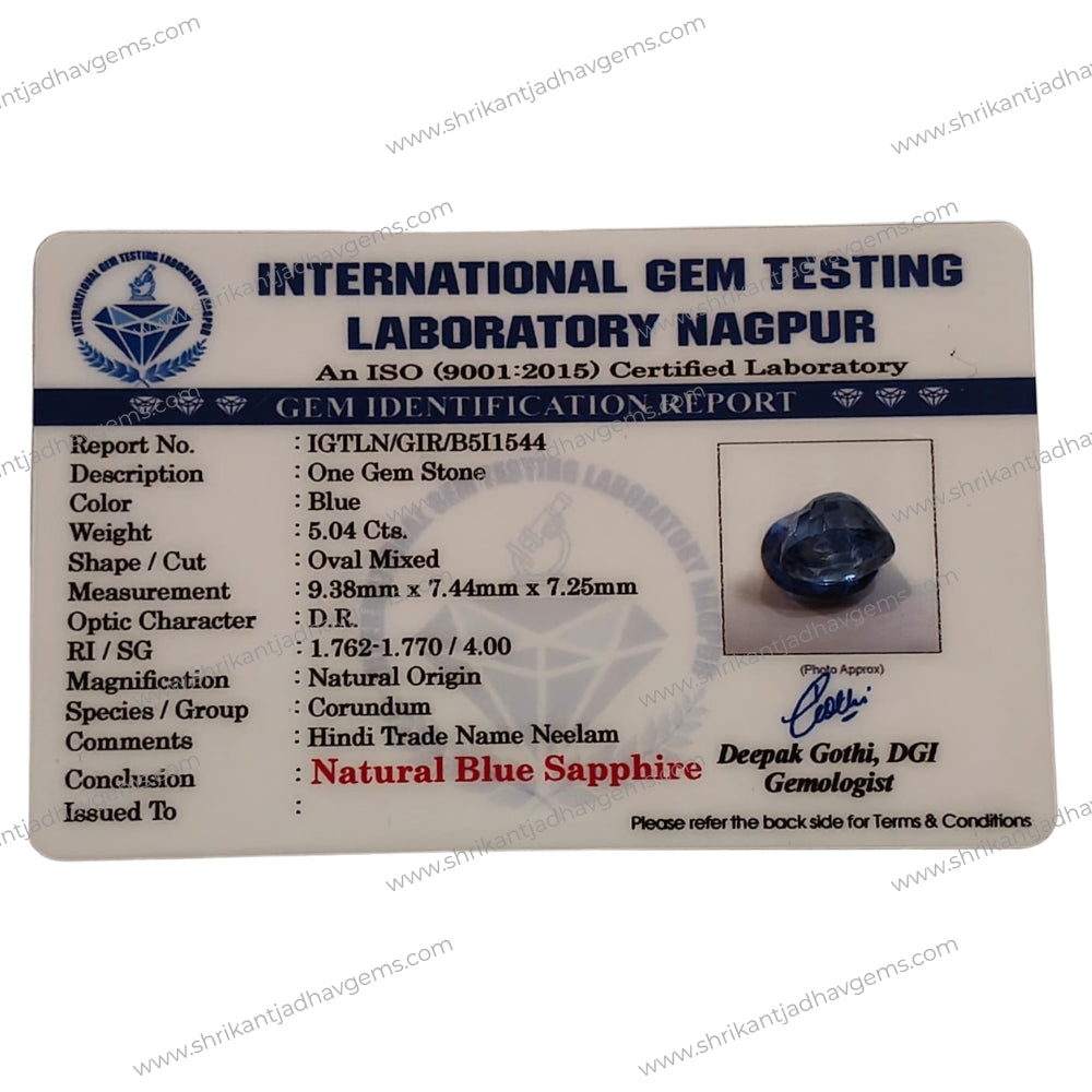 The Royal Blue Majesty – 5.04ct Certified Natural Ceylon Sapphire